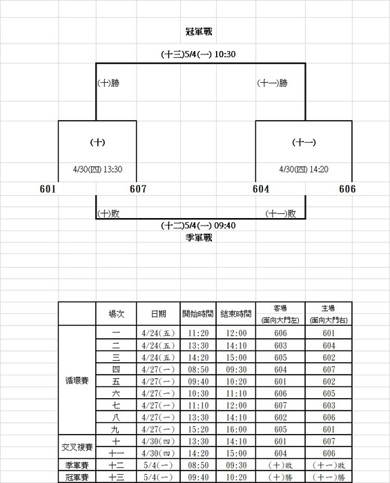 賽程圖片